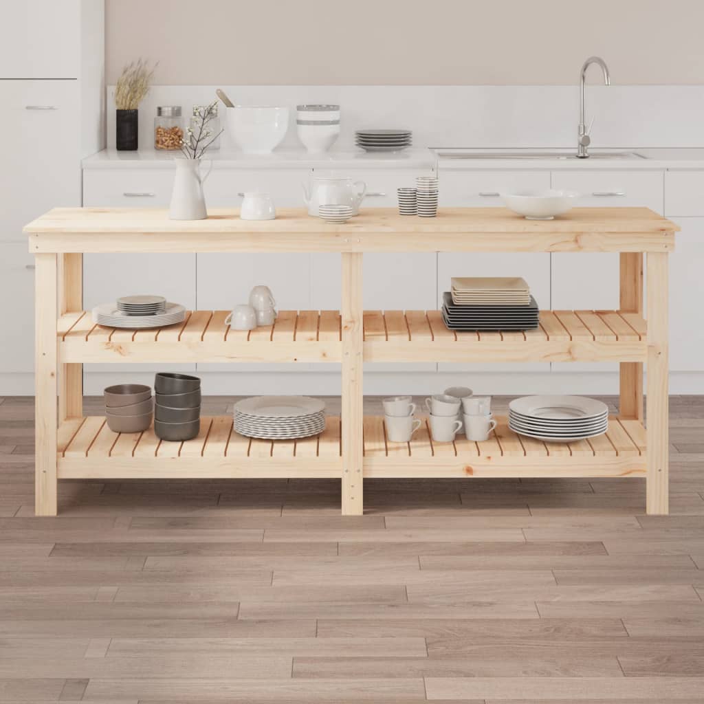 vidaXL Πάγκος Εργασίας 181 x 50 x 80 εκ. από Μασίφ Ξύλο Πεύκου