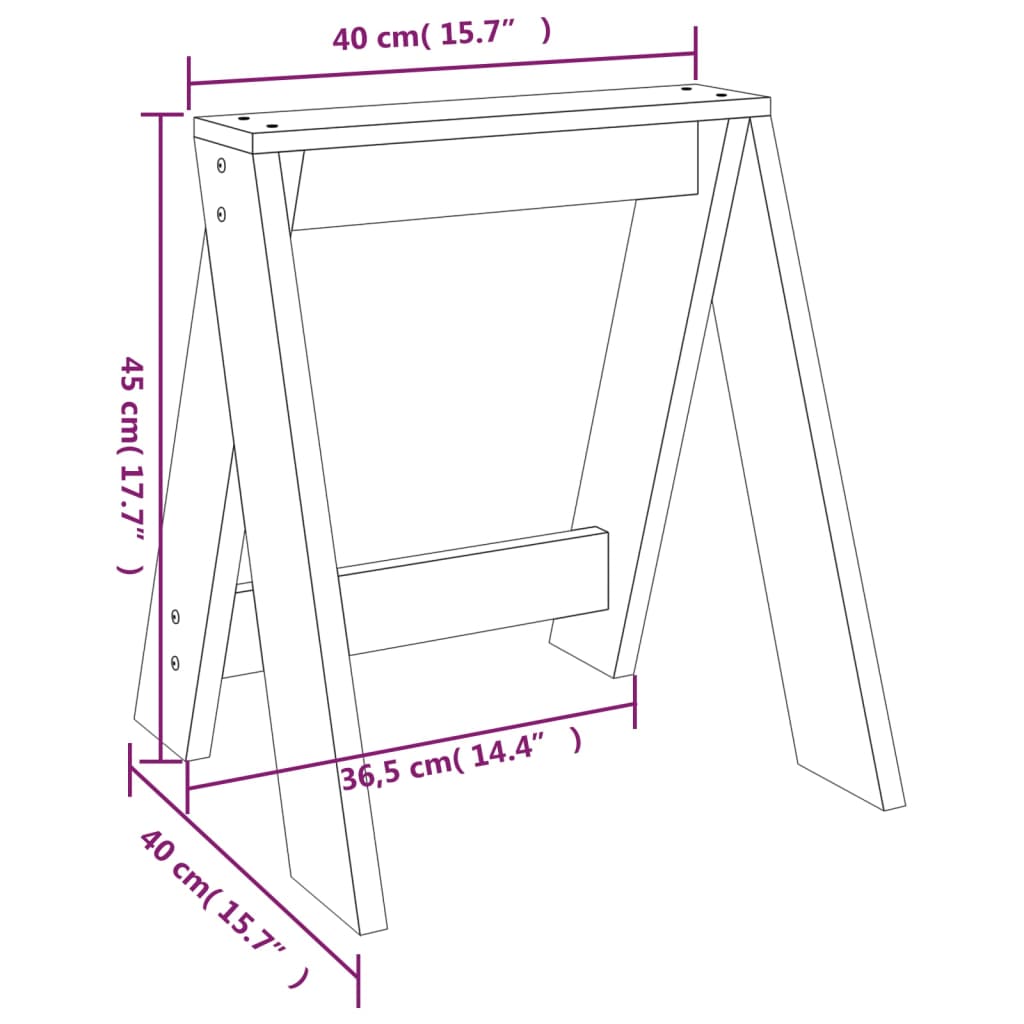 vidaXL Σκαμπό 2 Τεμ. Γκρι 40x40x45 εκ. από Μασίφ Ξύλο Πεύκου