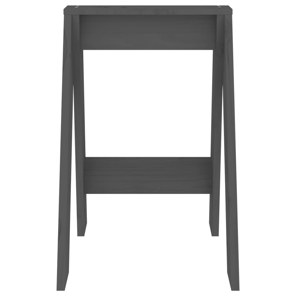 vidaXL Σκαμπό 2 Τεμ. Γκρι 40x40x60 εκ. από Μασίφ Ξύλο Πεύκου