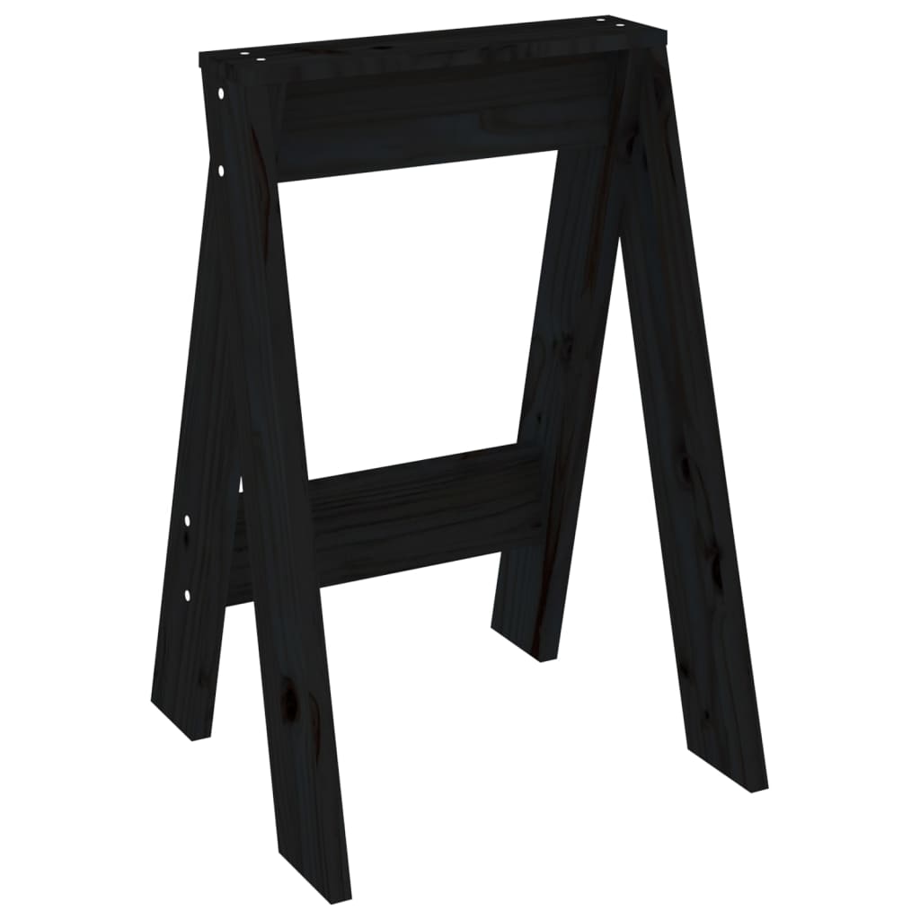 vidaXL Σκαμπό 2 Τεμ. Μαύρα 40x40x60 εκ. από Μασίφ Ξύλο Πεύκου