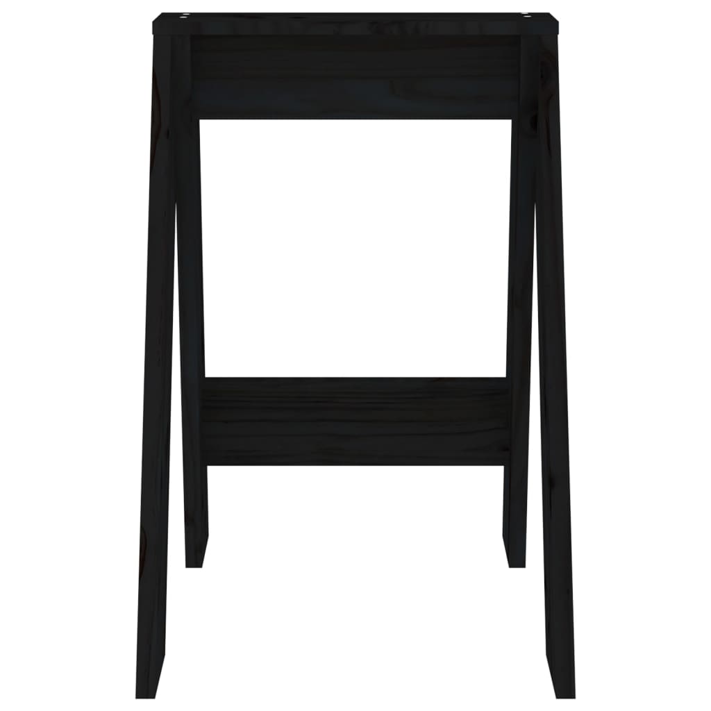 vidaXL Σκαμπό 2 Τεμ. Μαύρα 40x40x60 εκ. από Μασίφ Ξύλο Πεύκου