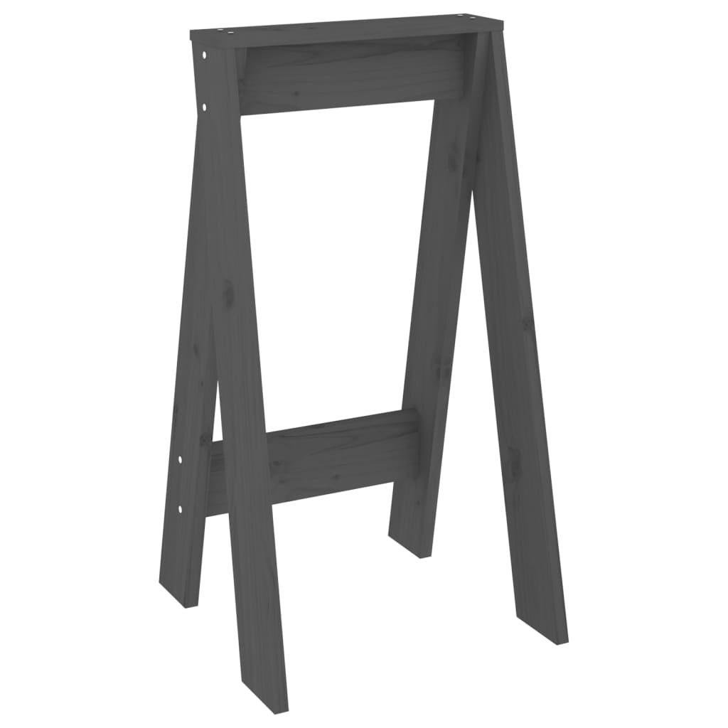 vidaXL Σκαμπό 2 Τεμ. Γκρι 40x40x75 εκ. από Μασίφ Ξύλο Πεύκου