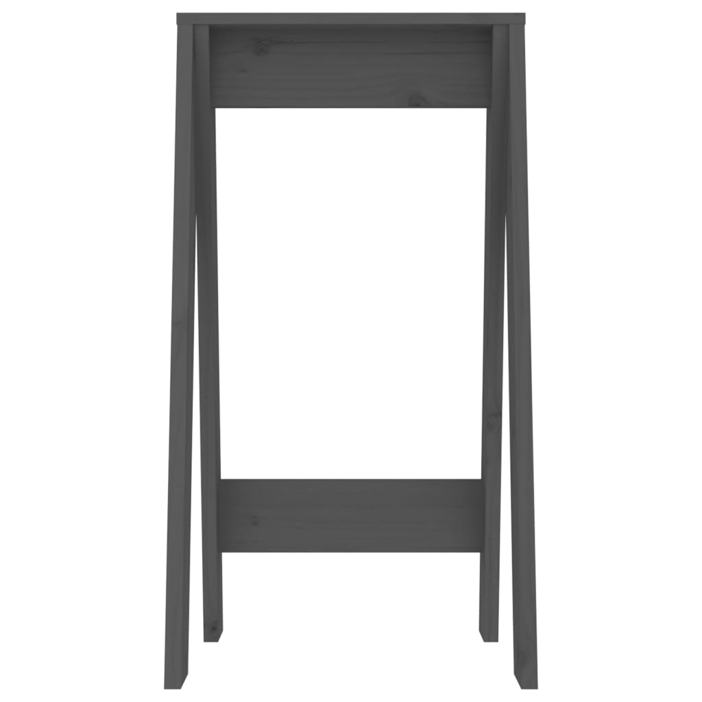 vidaXL Σκαμπό 2 Τεμ. Γκρι 40x40x75 εκ. από Μασίφ Ξύλο Πεύκου