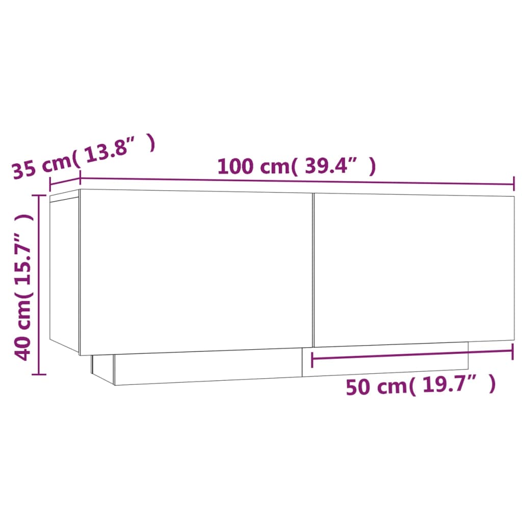 vidaXL Κομοδίνο Καπνιστή Δρυς 100 x 35 x 40 εκ. από Επεξεργασμένο Ξύλο