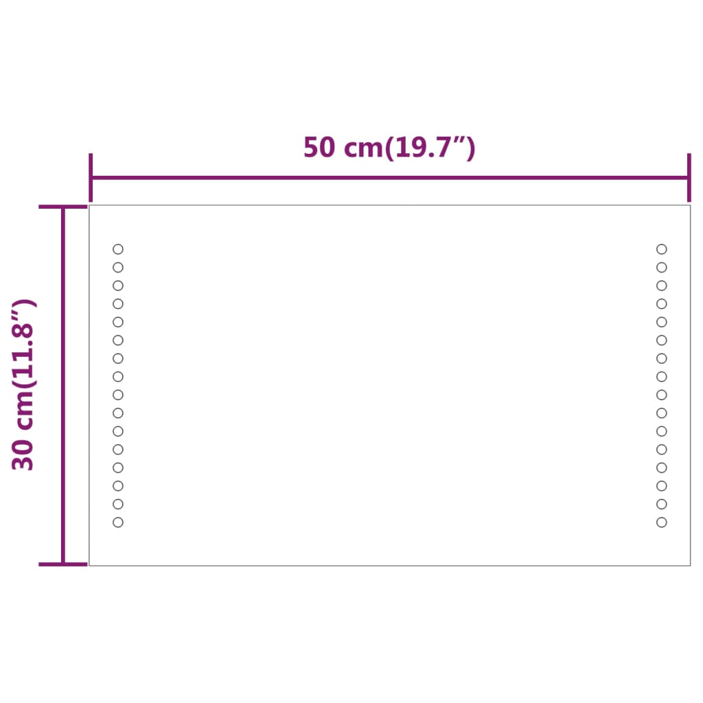 vidaXL Καθρέφτης Μπάνιου με LED 30x50 εκ.