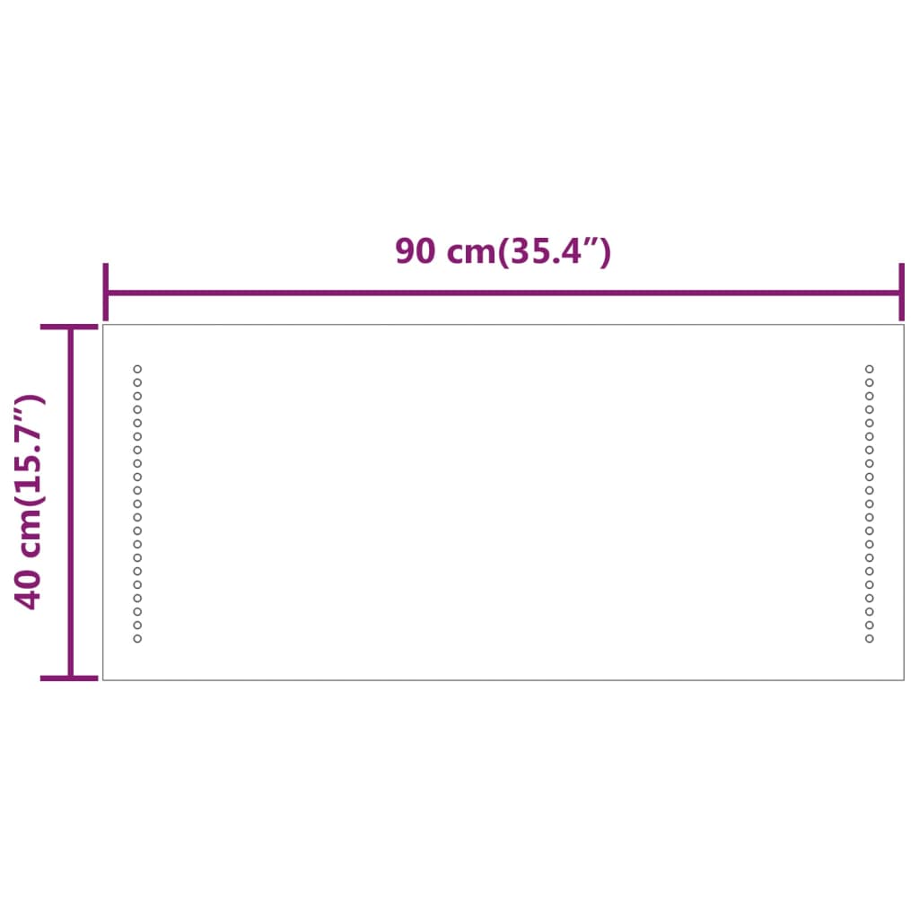 vidaXL Καθρέφτης Μπάνιου με LED 40x90 εκ.