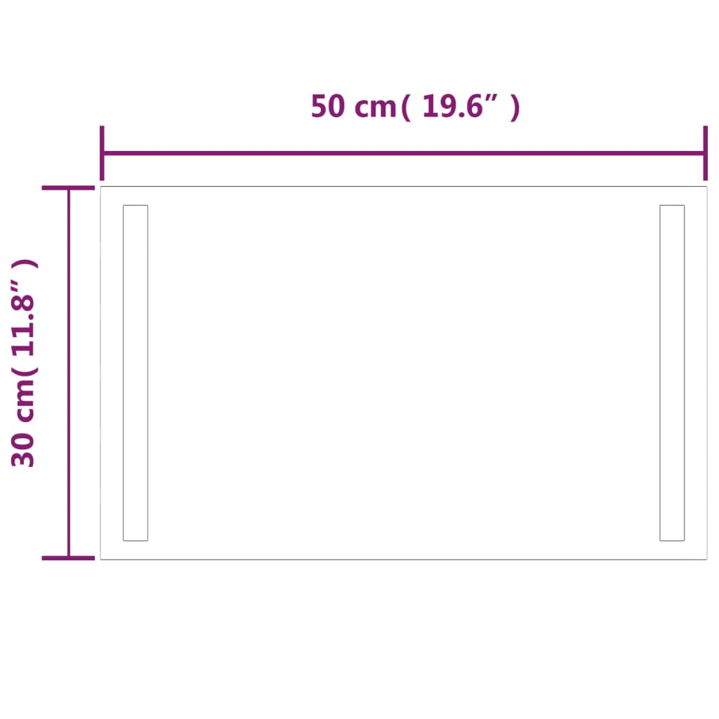 vidaXL Καθρέφτης Μπάνιου με LED 30x50 εκ.