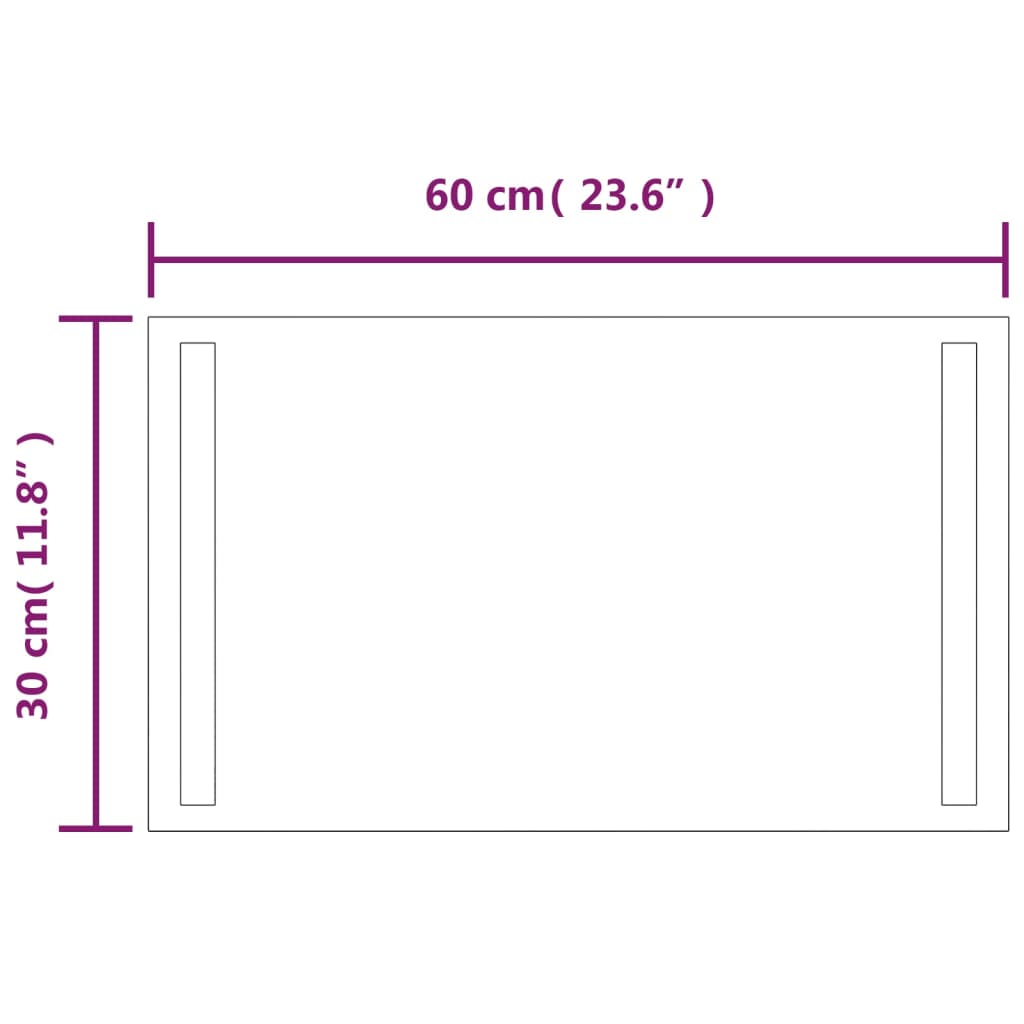 vidaXL Καθρέφτης Μπάνιου με LED 30x60 εκ.
