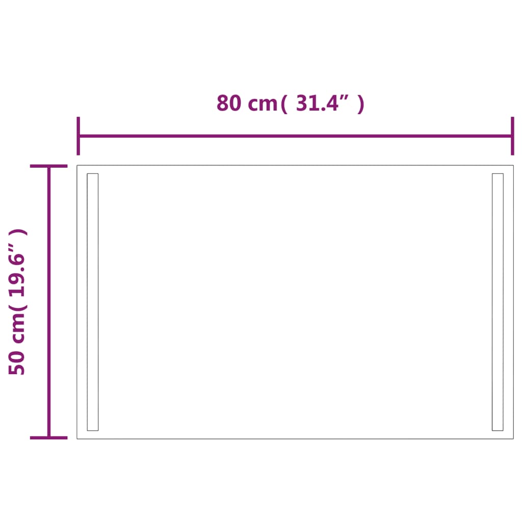 vidaXL Καθρέφτης Μπάνιου με LED 50x80 εκ.