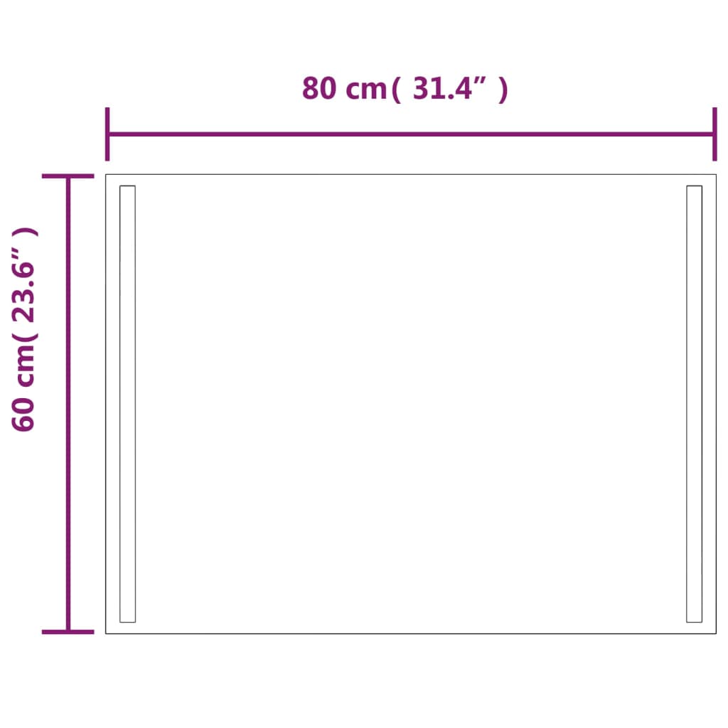 vidaXL Καθρέφτης Μπάνιου με LED 60x80 εκ.