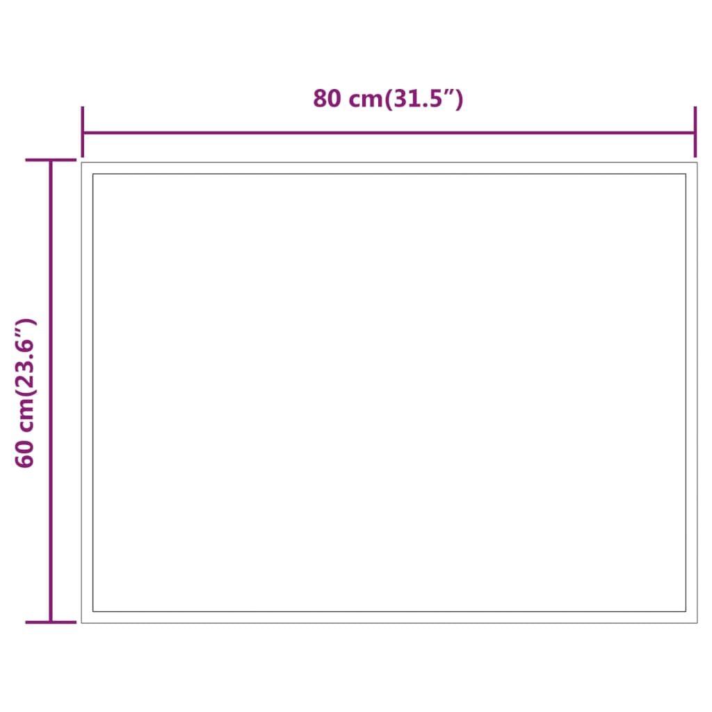 vidaXL Καθρέφτης Μπάνιου με LED 60x80 εκ.