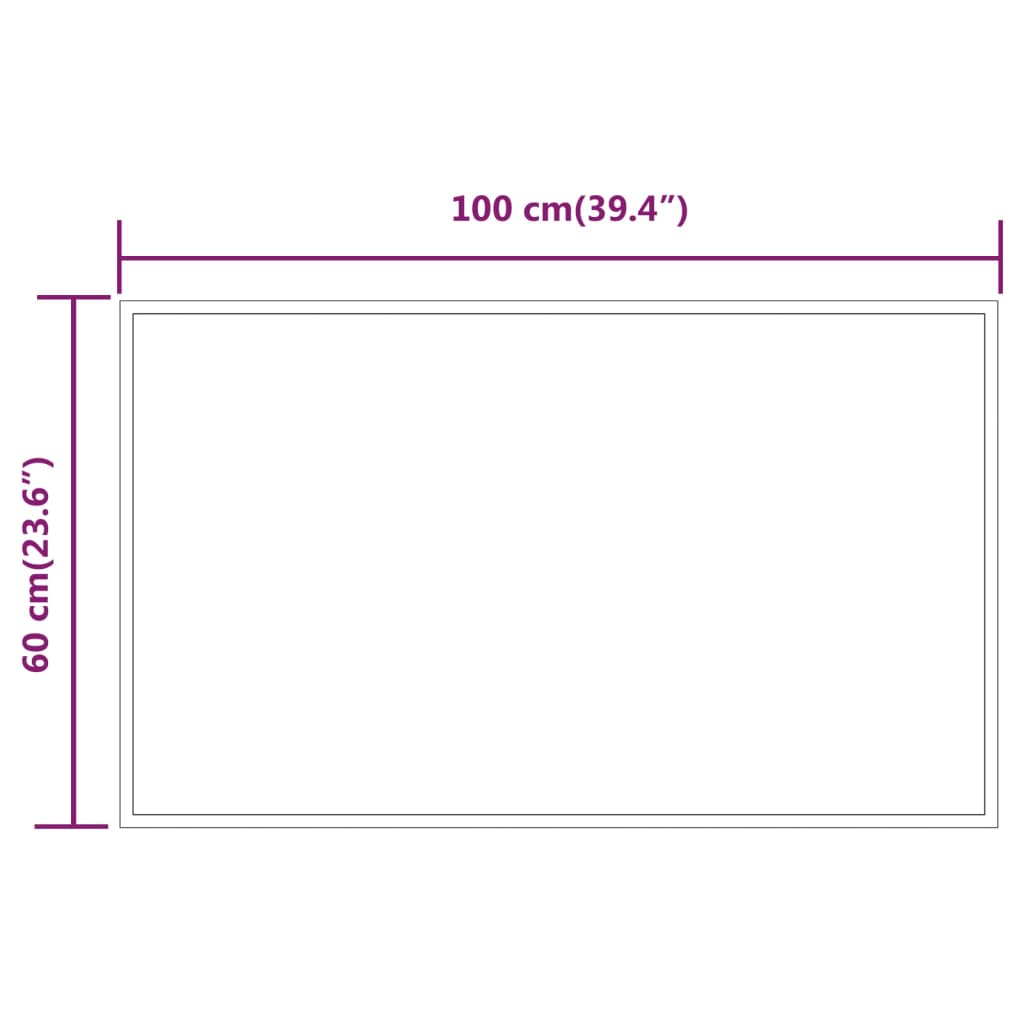 vidaXL Καθρέφτης Μπάνιου με LED 60x100 εκ.