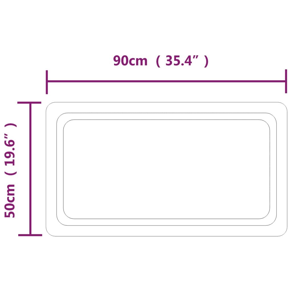 vidaXL Καθρέφτης Μπάνιου με LED 50x90 εκ.