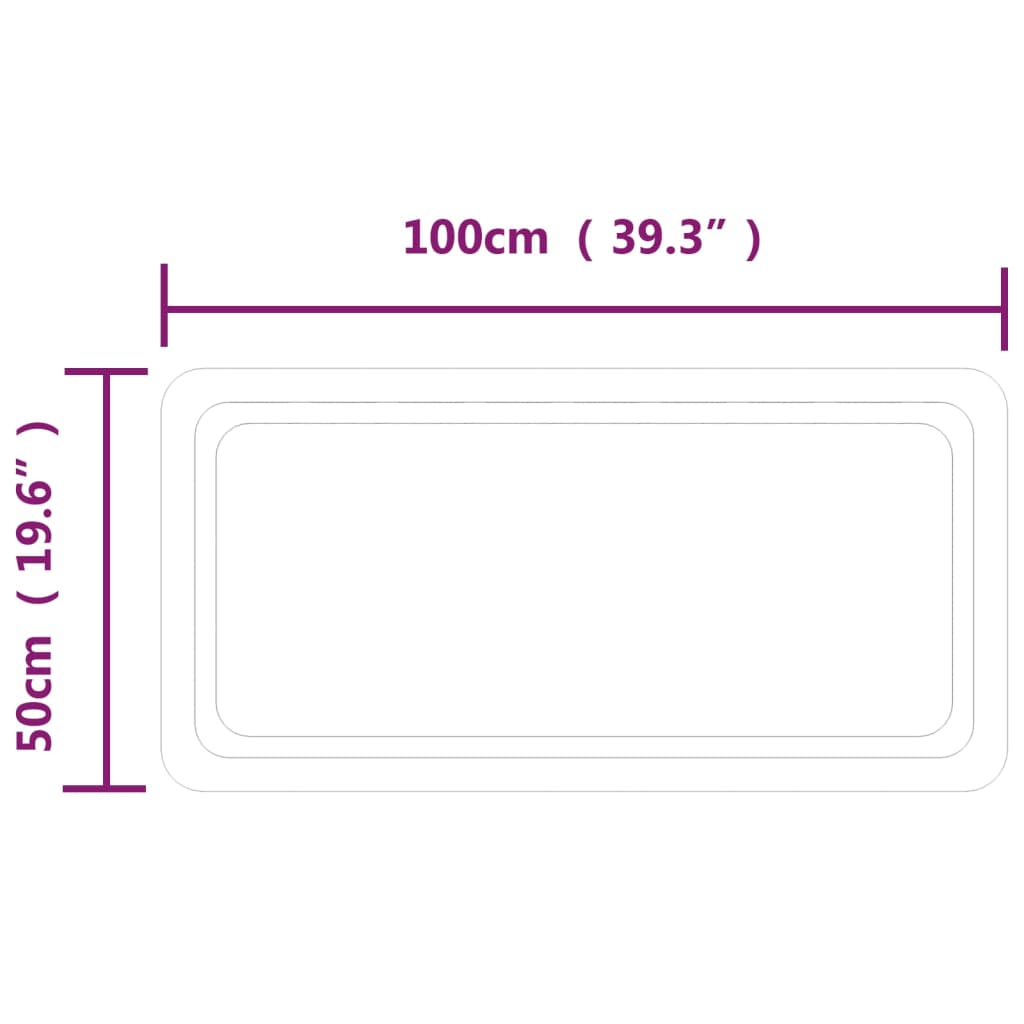 vidaXL Καθρέφτης Μπάνιου με LED 50x100 εκ.