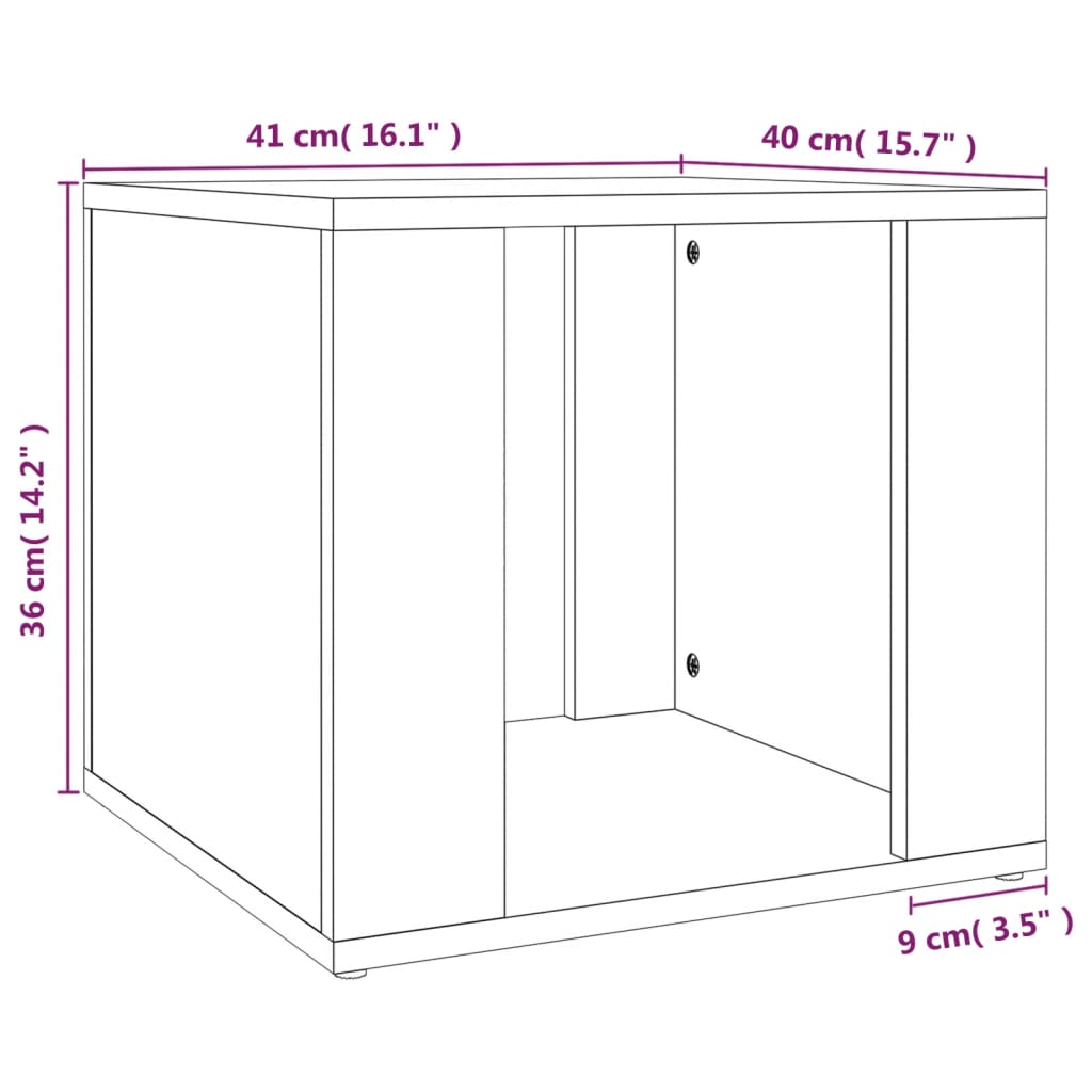 vidaXL Κομοδίνο Γκρι Σκυρ. 41x40x36 εκ. από Επεξεργασμένο Ξύλο