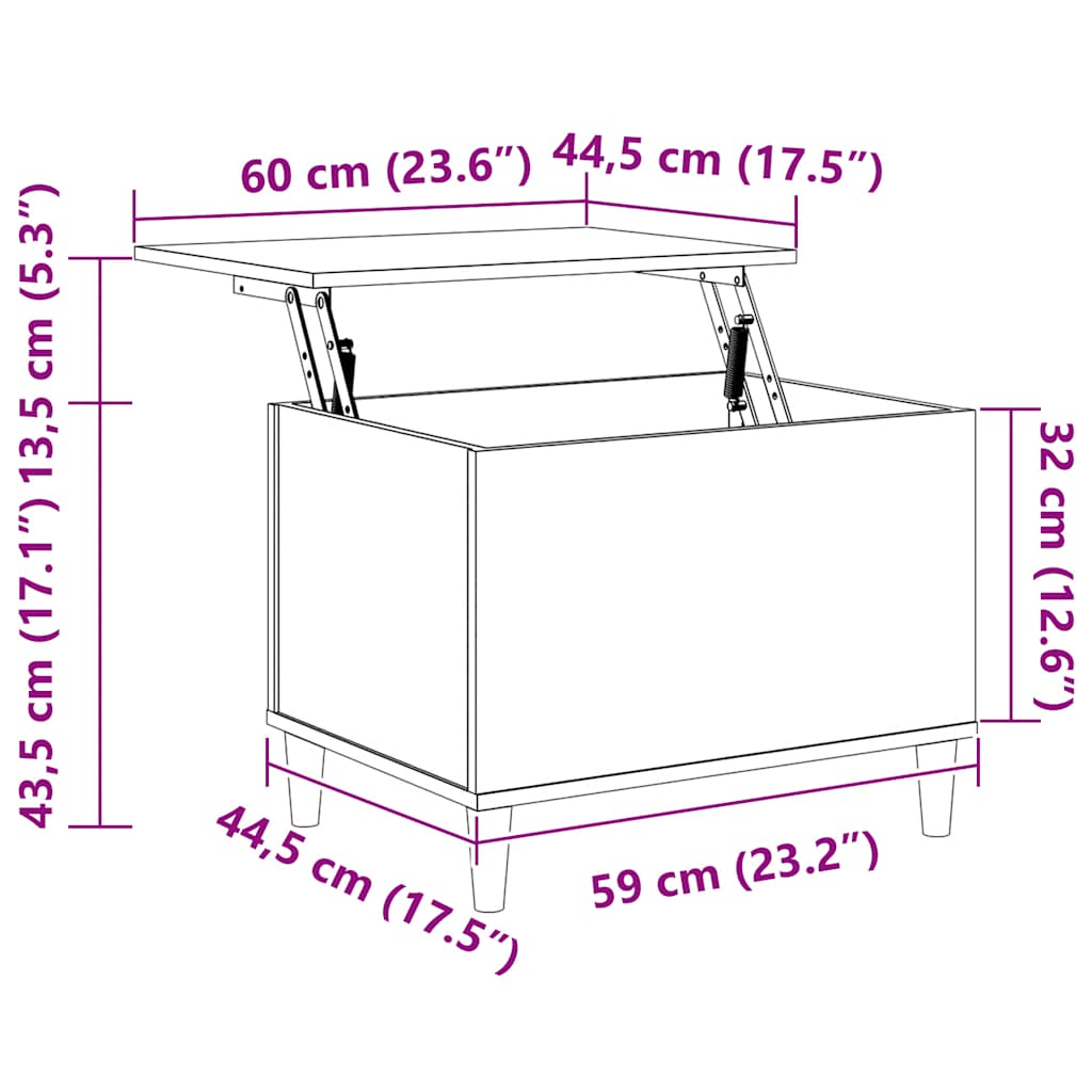 vidaXL Τραπεζάκι Σαλονιού Λευκό 60x44,5x45 εκ. από Επεξεργασμένο Ξύλο