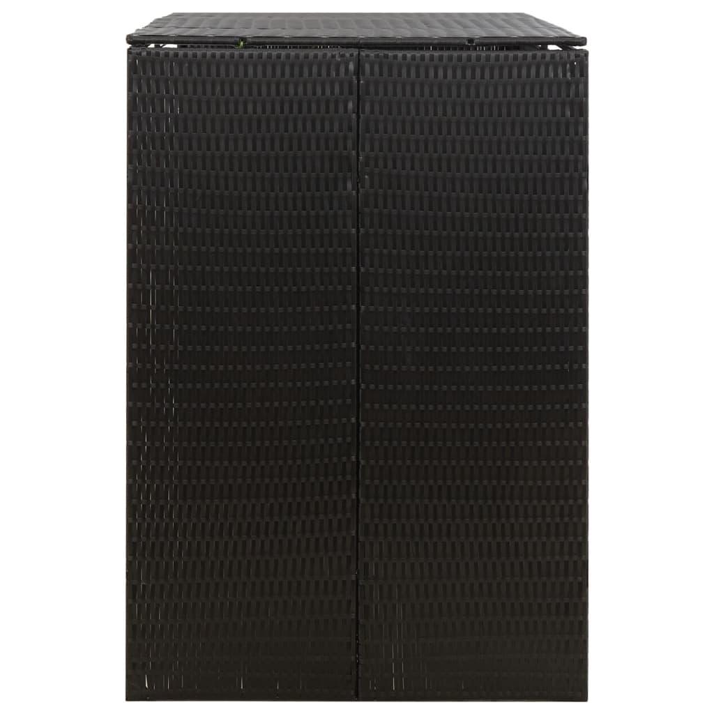 vidaXL Πλαίσιο για Κάδο Απορρ. με Ρόδες Μαύρο 140x80x117εκ Συνθ. Ρατάν