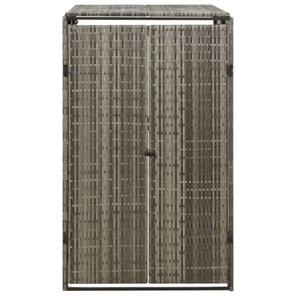 vidaXL Πλαίσιο για Κάδο Απορρ. με Ρόδες Γκρι 70x80x117 εκ. Συνθ. Ρατάν