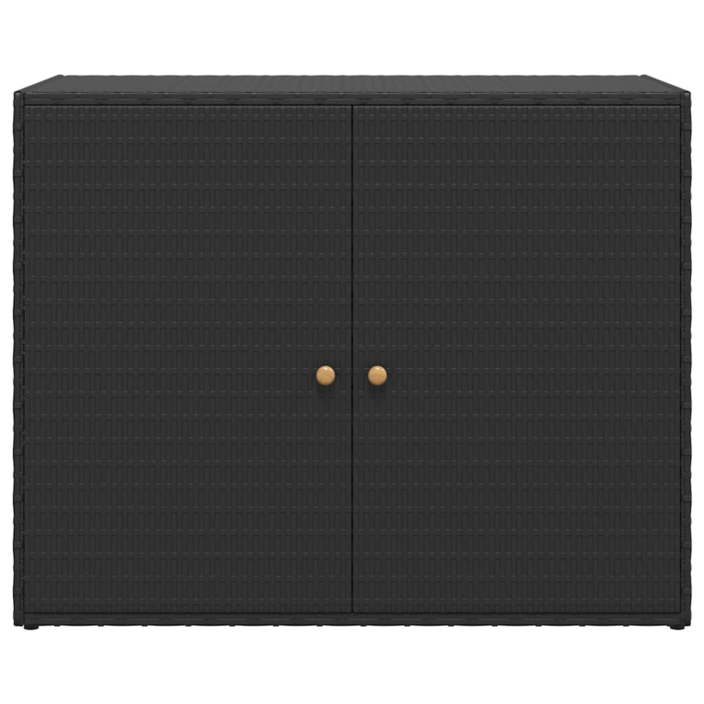vidaXL Ντουλάπι Αποθήκευσης Κήπου Μαύρο 100x55,5x80 εκ Συνθετικό Ρατάν