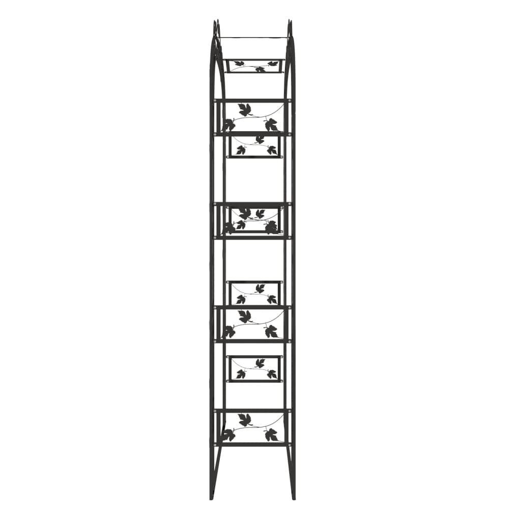 vidaXL Αψίδα Κήπου Μαύρη 116 x 45 x 240 εκ. Ατσάλινη