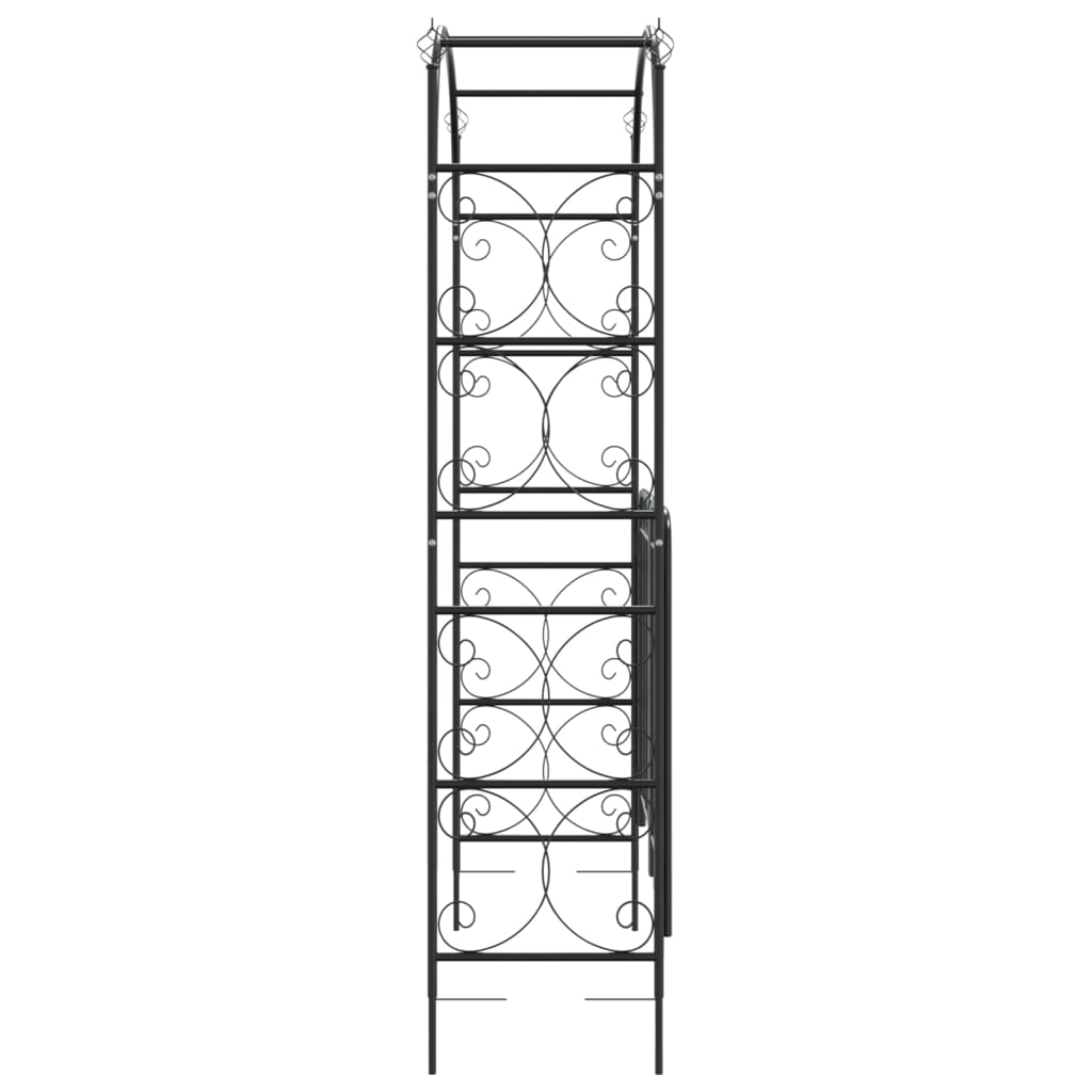 vidaXL Αψίδα Κήπου με Πύλη Μαύρη 108 x 45 x 235 εκ. Ατσάλινη