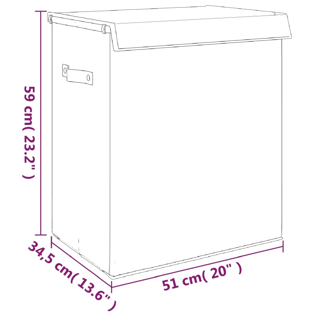 vidaXL Καλάθι Ρούχων Πτυσσόμενο Γκρι 51x34,5x59 εκ. Συνθ. Λινό Ύφασμα