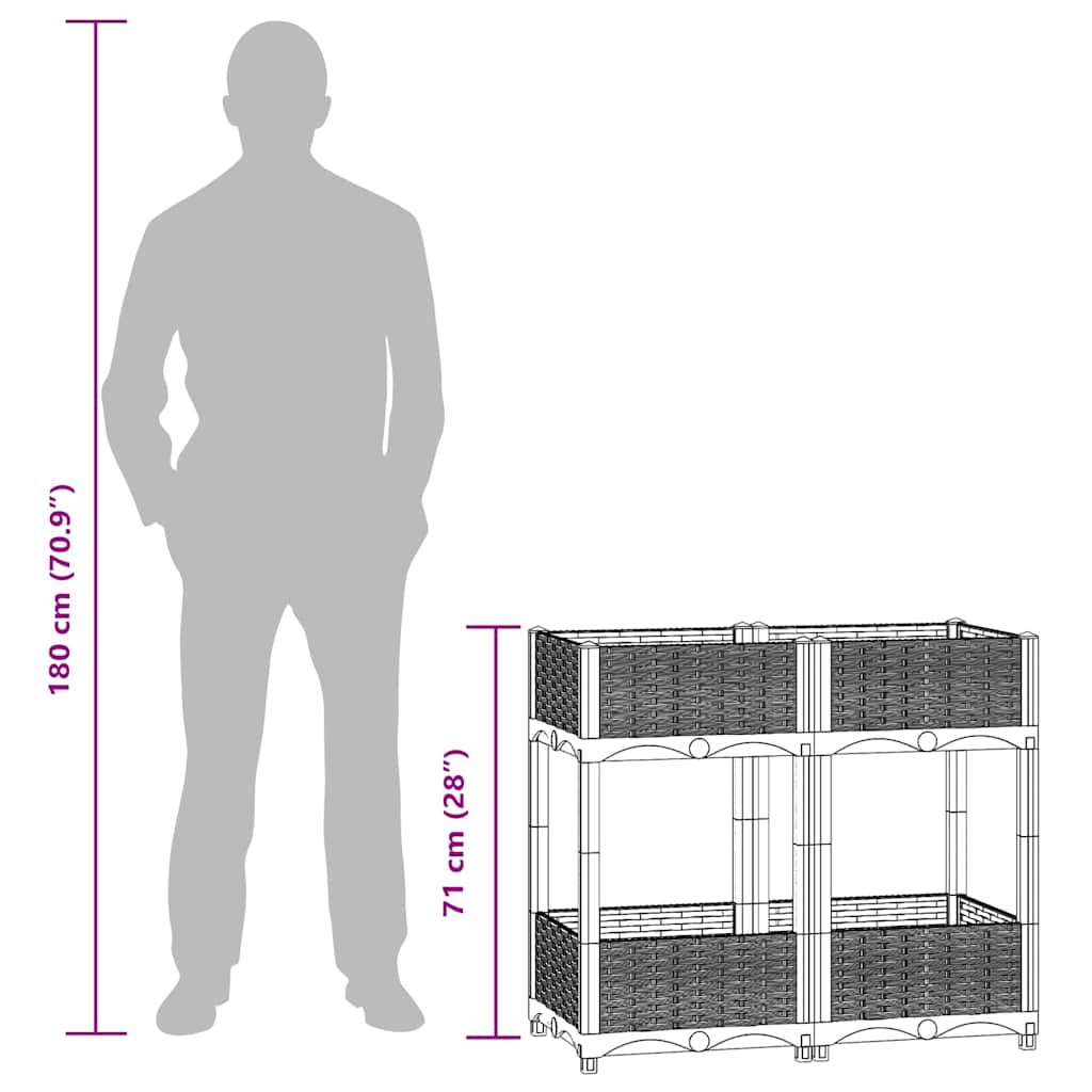 vidaXL Ζαρντινιέρα 80 x 40 x 71 εκ. από Πολυπροπυλένιο