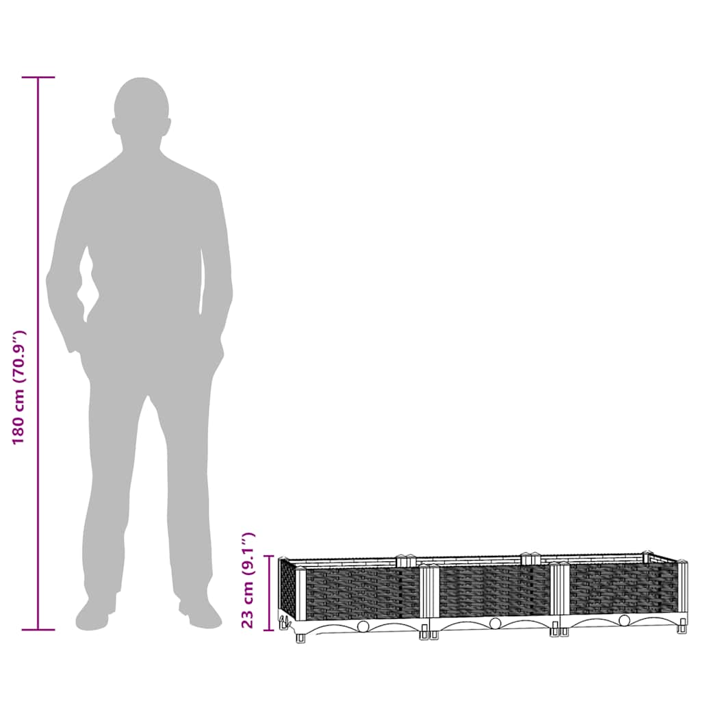 vidaXL Ζαρντινιέρα 120 x 40 x 23 εκ. από Πολυπροπυλένιο