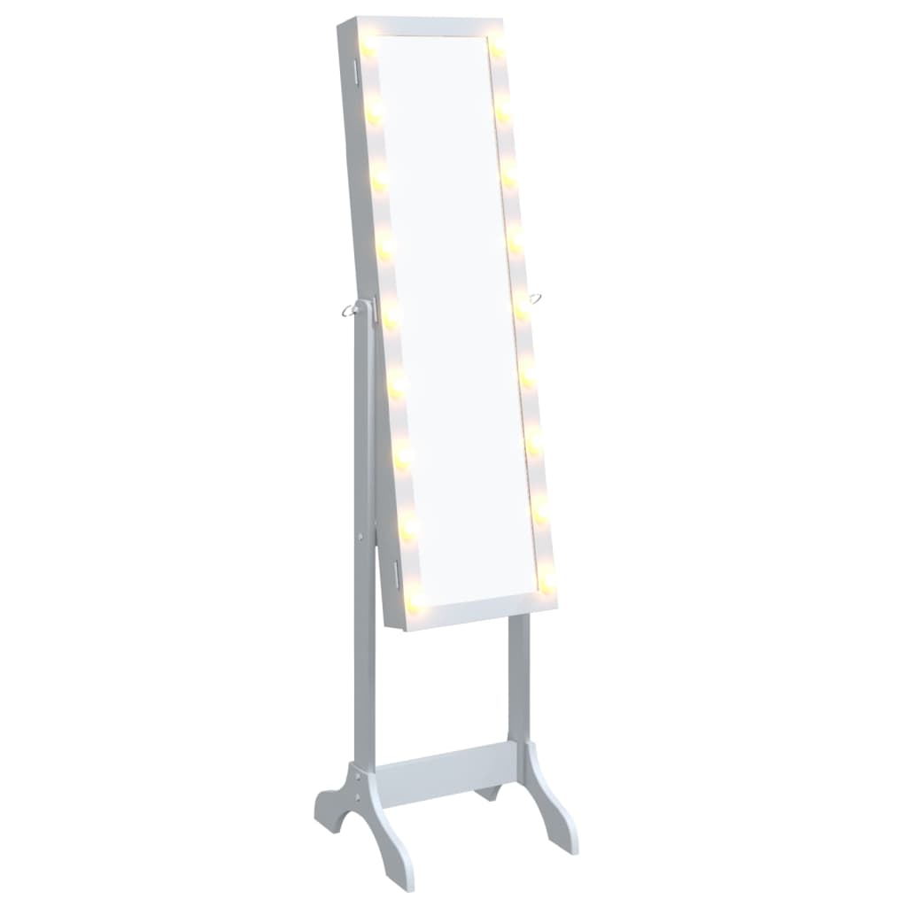 vidaXL Καθρέφτης Επιδαπέδιος με LED Λευκός 34 x 37 x 146 εκ.