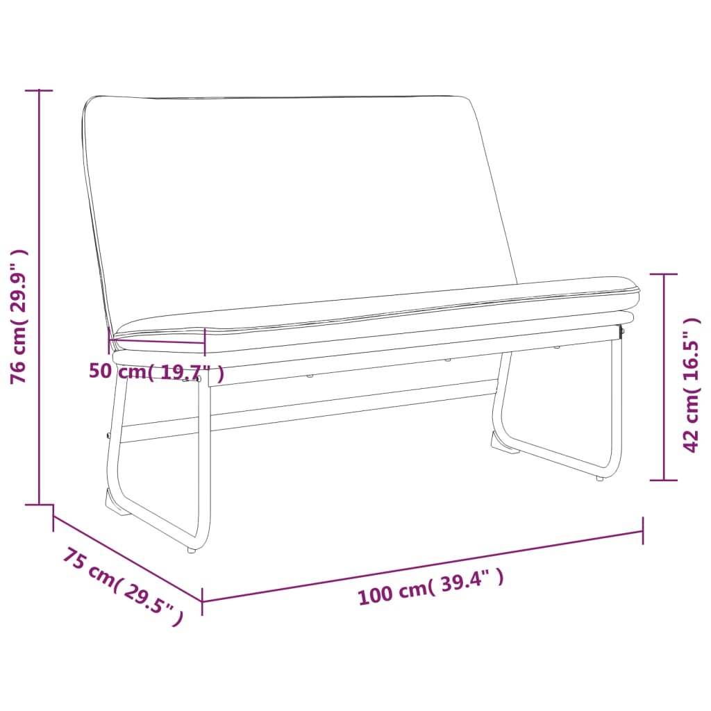 vidaXL Πάγκος Κρεμ 100x75x76 εκ. Υφασμάτινη