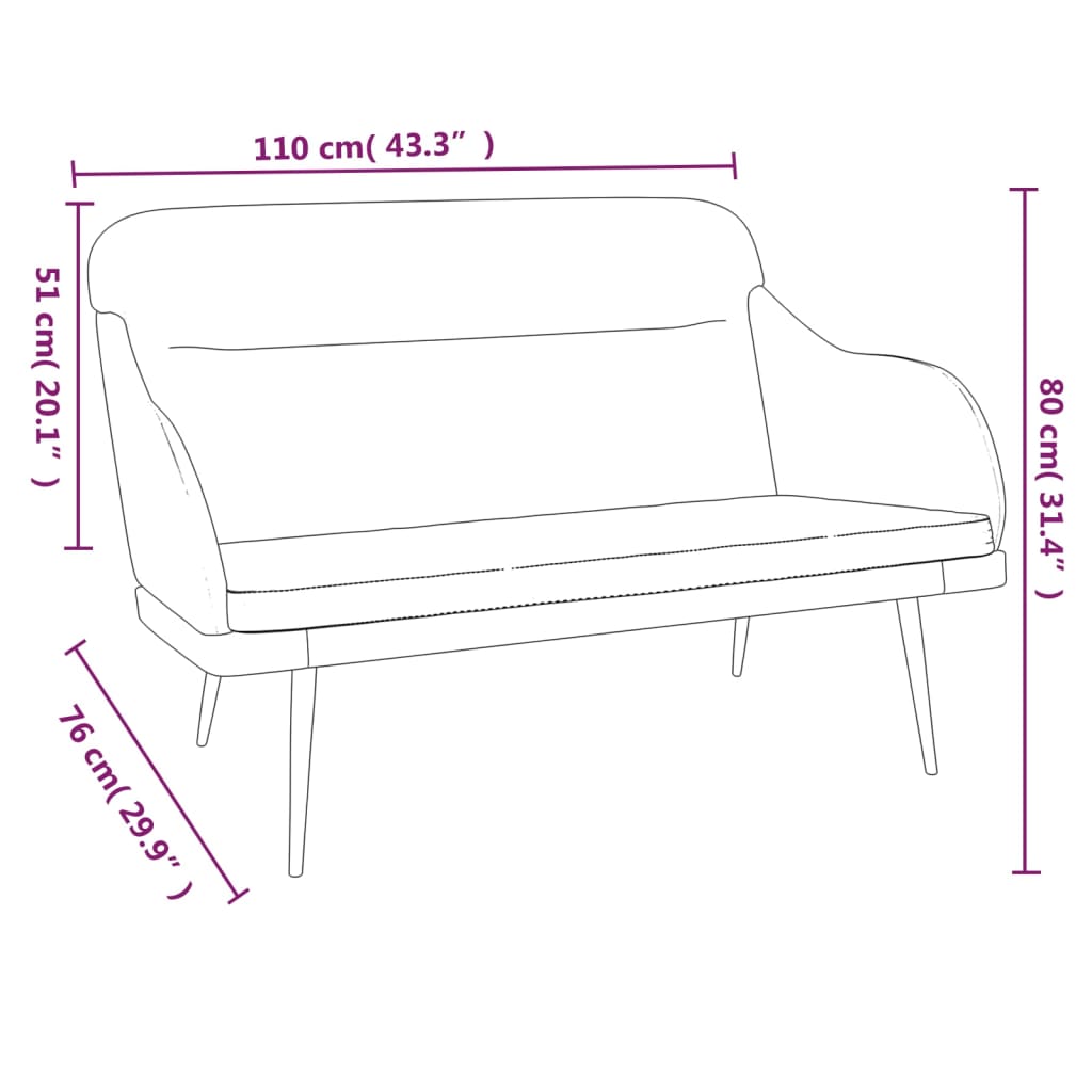 vidaXL Πάγκος Σκούρο Γκρι 110x76x80 εκ. Βελούδινος