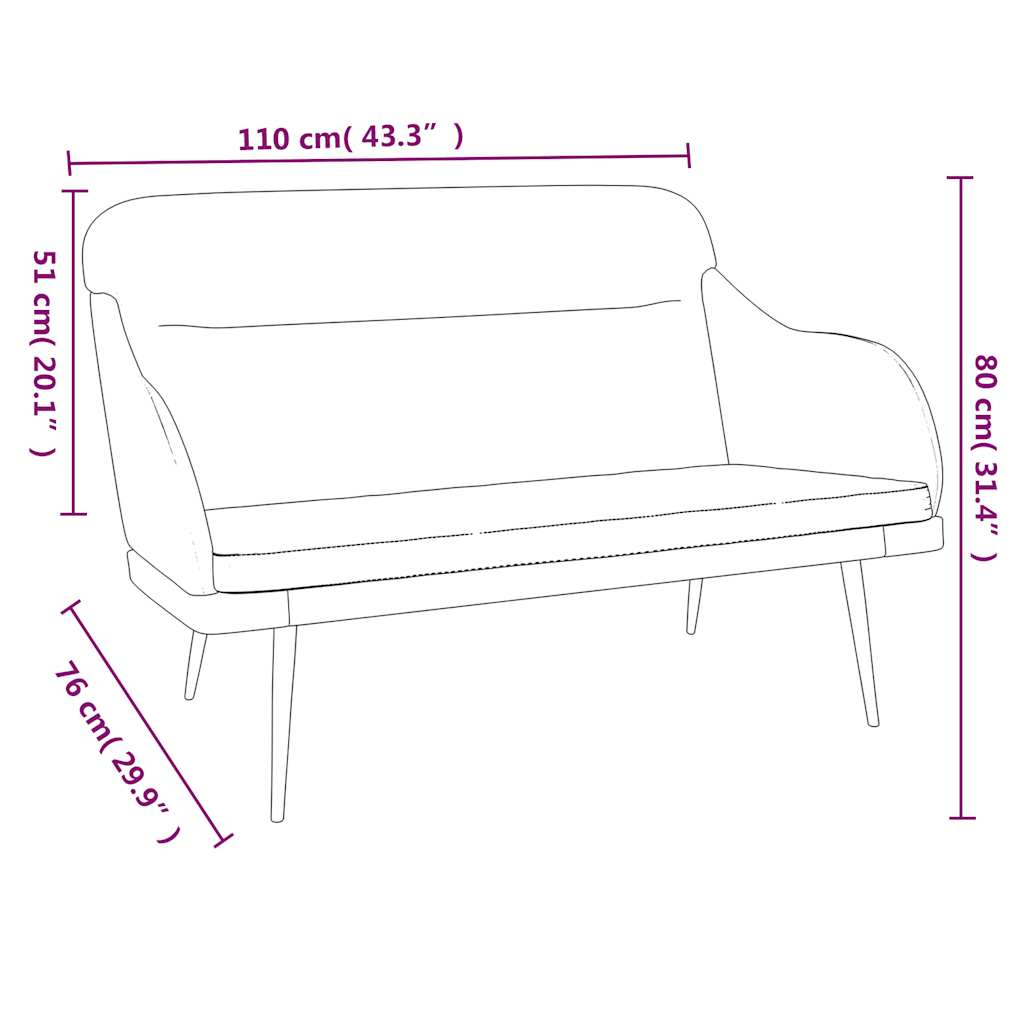 vidaXL Πάγκος Κρεμ 110x76x80 εκ. Βελούδινος
