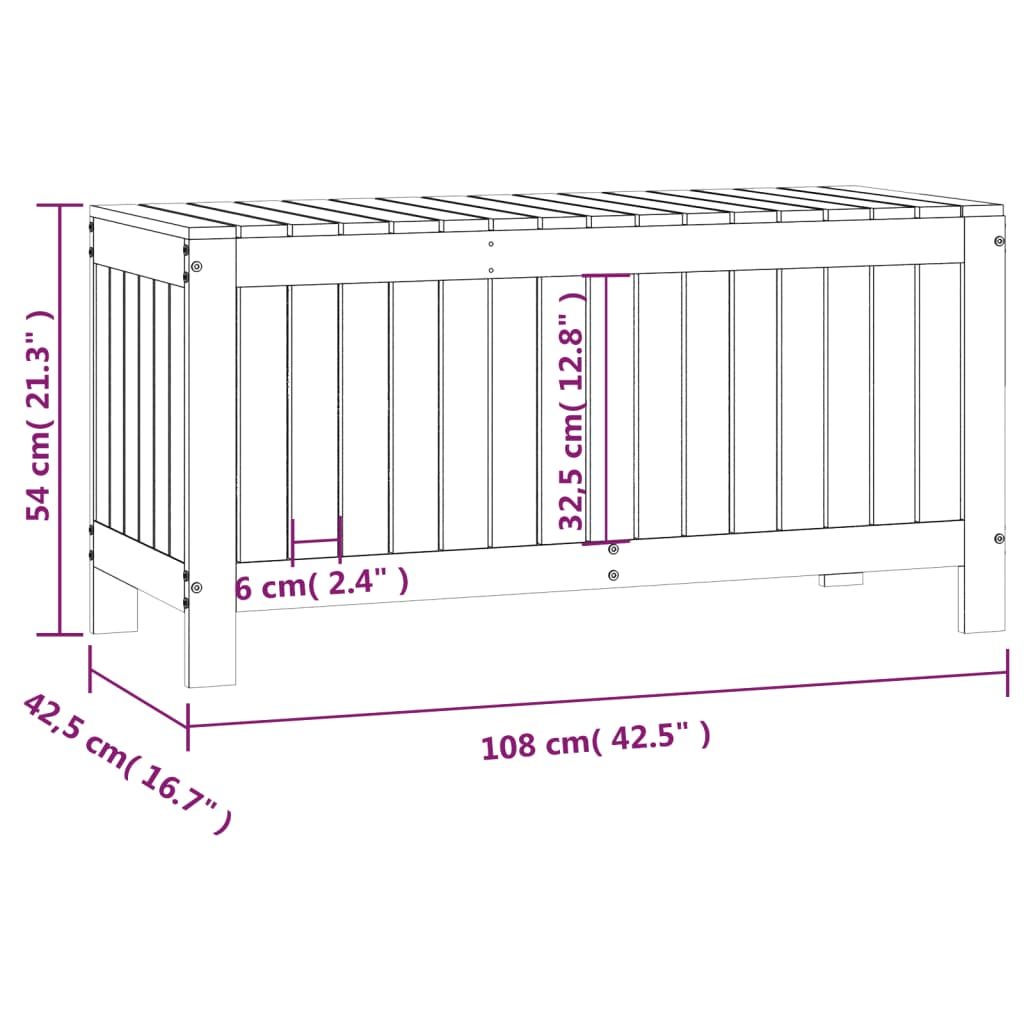 vidaXL Κουτί Αποθήκευσης Καφέ Μελί 108x42,5x54 εκ. Μασίφ Ξύλο Πεύκου