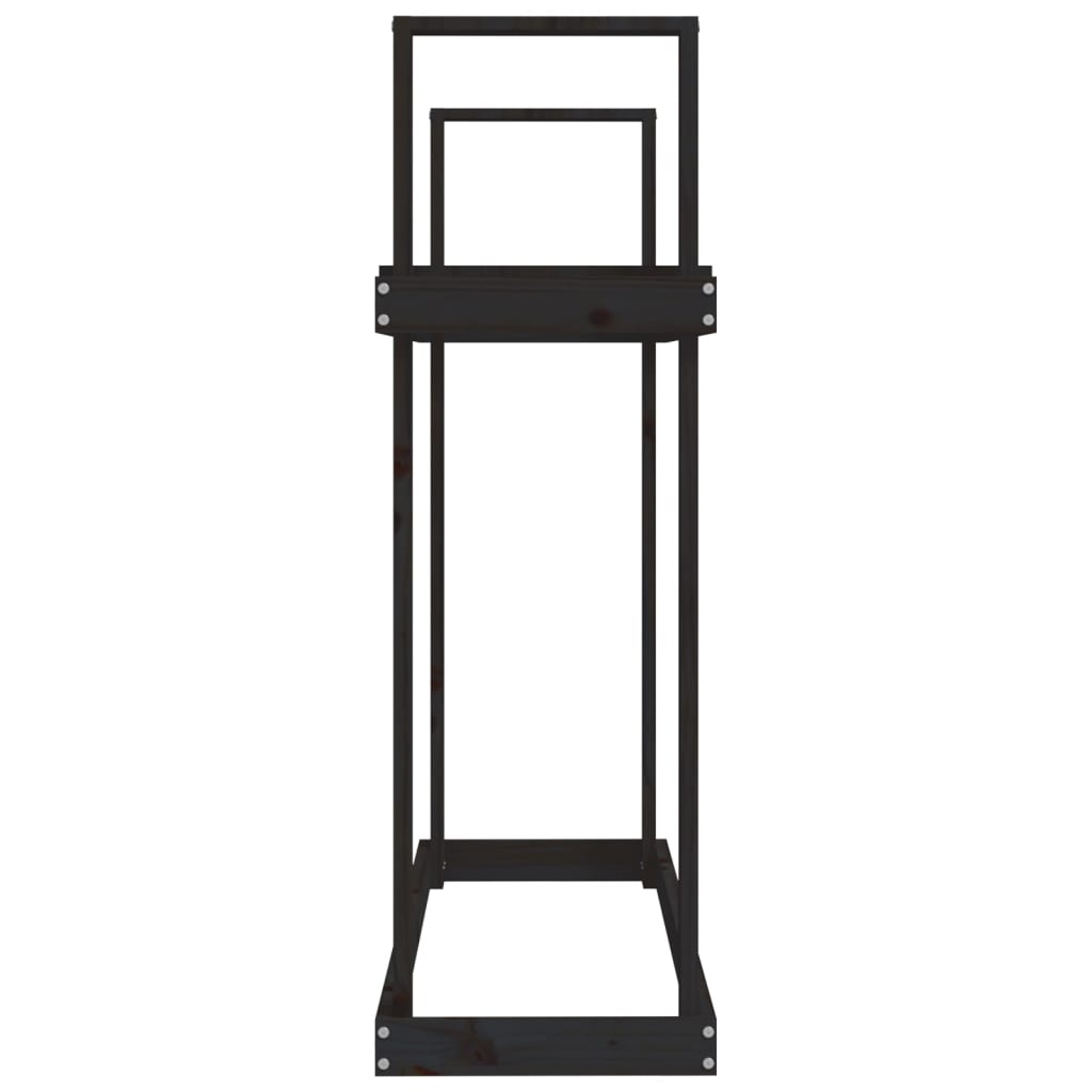 vidaXL Ραφιέρα Καυσόξυλων Μαύρο 110x35x108,5 εκ. από Μασίφ Ξύλο Πεύκου