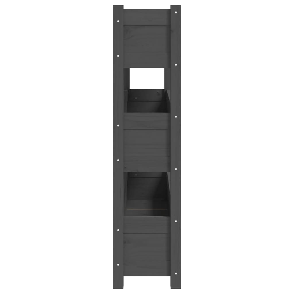 vidaXL Ζαρντινιέρα 112 x 25 x 104,5 εκ. Γκρι από Μασίφ Ξύλο Πεύκου