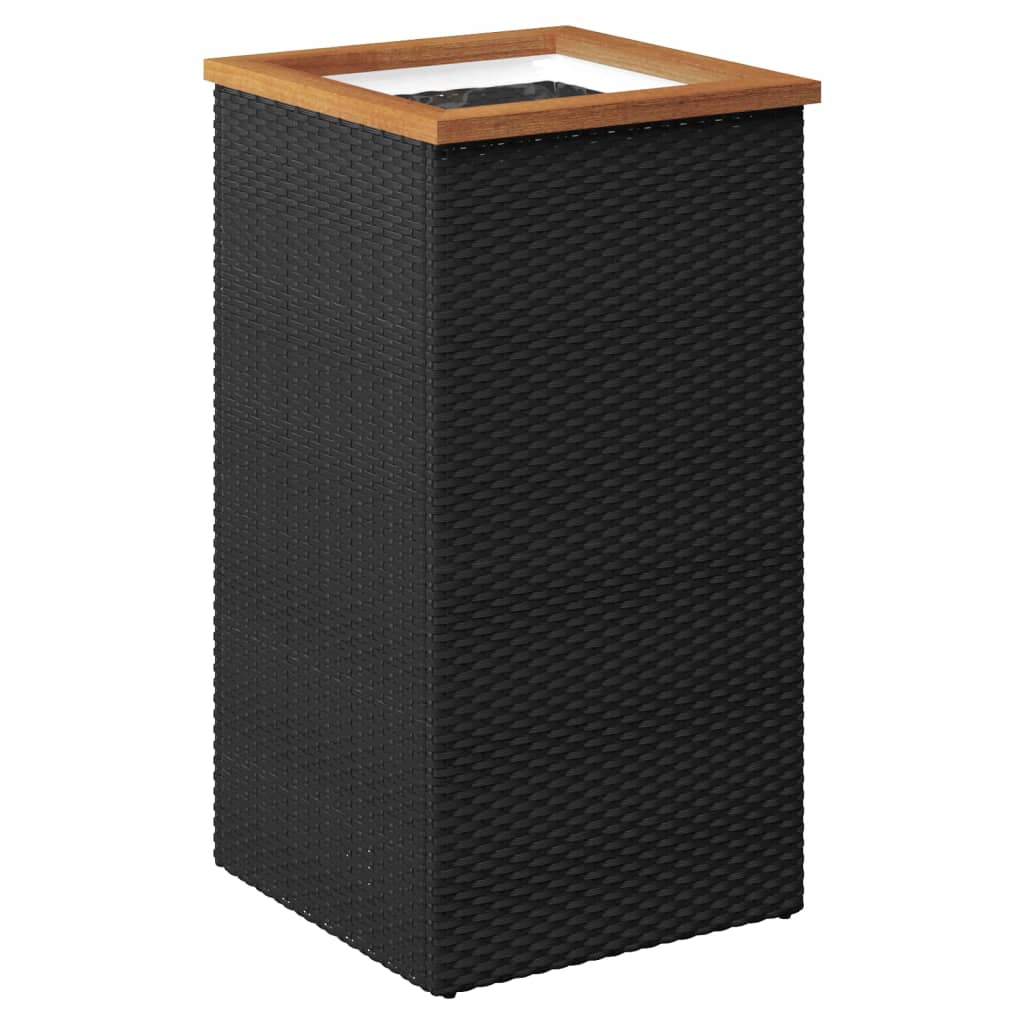 vidaXL Ζαρντινιέρα Μαύρη 40 x 40 x 80 εκ. από Συνθετικό Ρατάν