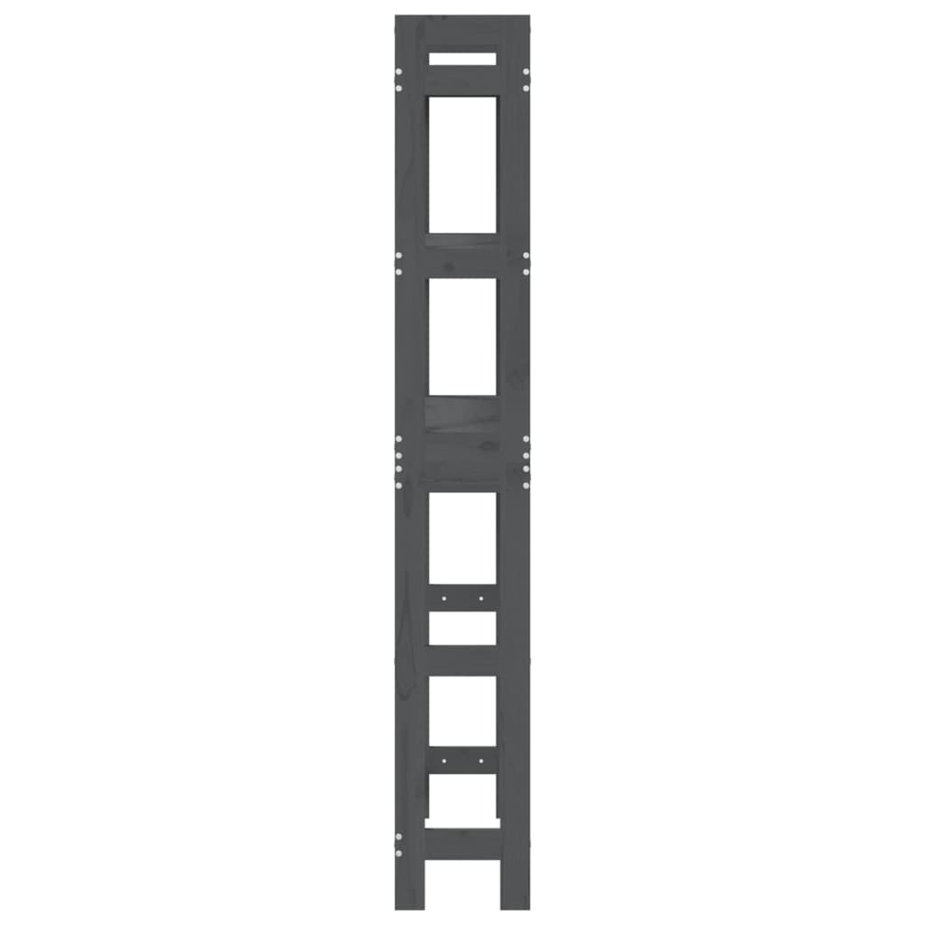 vidaXL Ραφιέρα Για Τουαλέτα Γκρι 63 x 26 x 171 εκ. Μασίφ Ξύλο Πεύκου