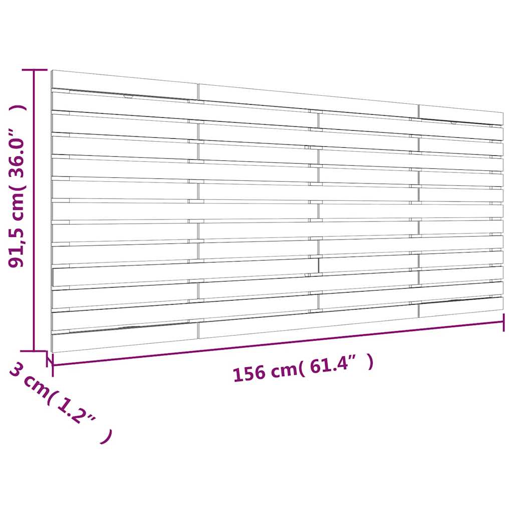 vidaXL Κεφαλάρι Τοίχου Γκρι 156x3x91,5 εκ. από Μασίφ Ξύλο Πεύκου