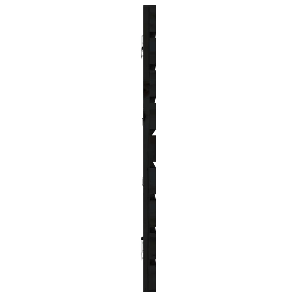 vidaXL Κεφαλάρι Τοίχου Μαύρο 166x3x63 εκ. από Μασίφ Ξύλο Πεύκου