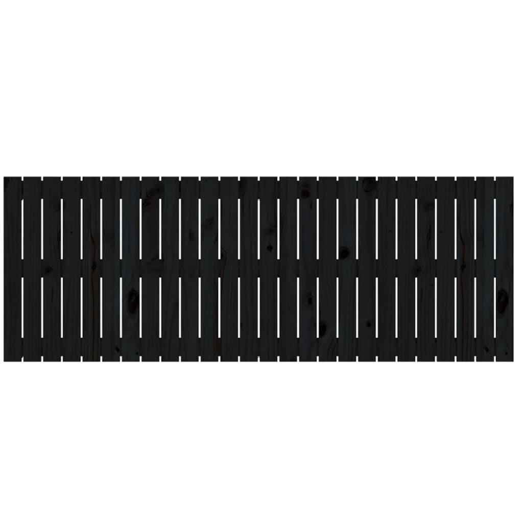 vidaXL Κεφαλάρι Τοίχου Μαύρο 166x3x60 εκ. από Μασίφ Ξύλο Πεύκου
