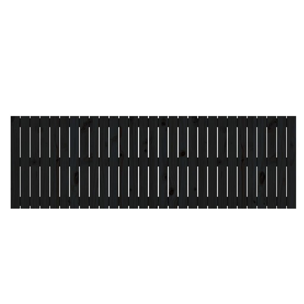 vidaXL Κεφαλάρι Τοίχου Μαύρο 185x3x60 εκ. από Μασίφ Ξύλο Πεύκου