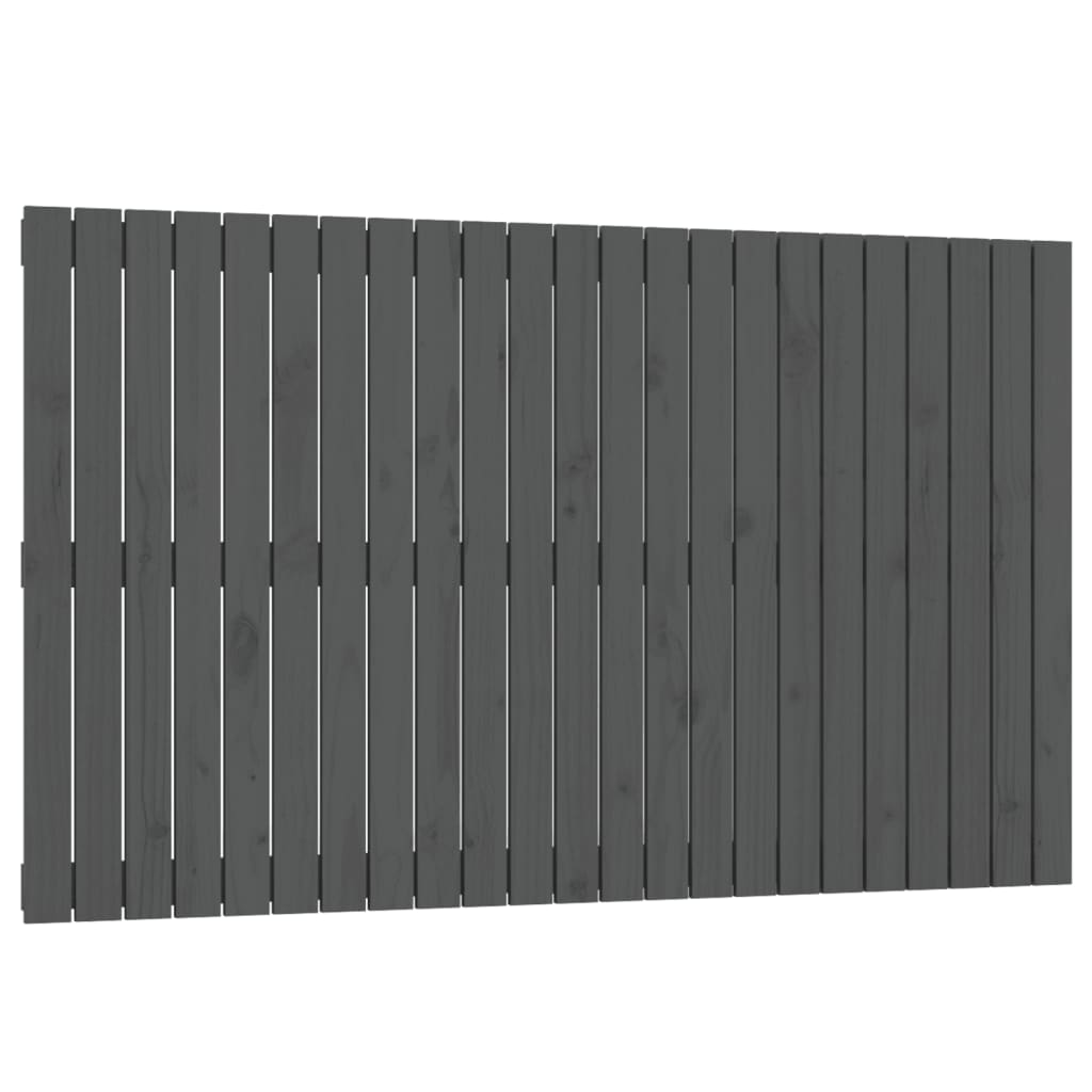 vidaXL Κεφαλάρι Τοίχου Γκρι 147 x 3 x 90 εκ. από Μασίφ Ξύλο Πεύκου