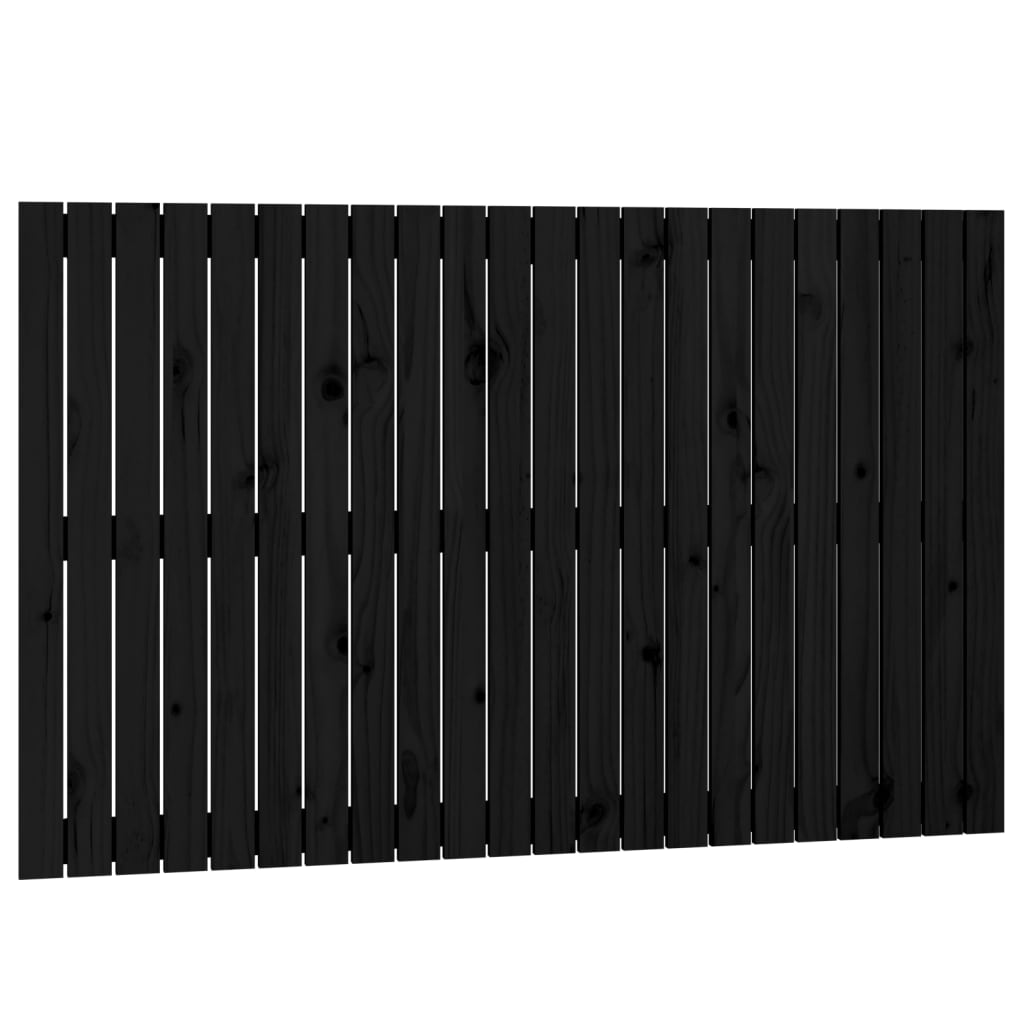 vidaXL Κεφαλάρι Τοίχου Μαύρο 140 x 3 x 90 εκ. από Μασίφ Ξύλο Πεύκου