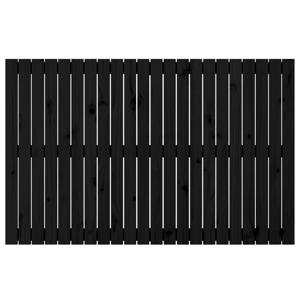 vidaXL Κεφαλάρι Τοίχου Μαύρο 140 x 3 x 90 εκ. από Μασίφ Ξύλο Πεύκου