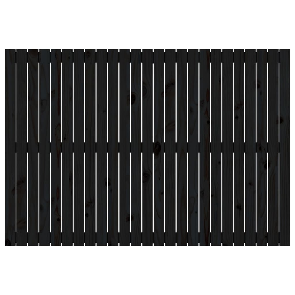 vidaXL Κεφαλάρι Τοίχου Μαύρο 159,5x3x110 εκ. από Μασίφ Ξύλο Πεύκου