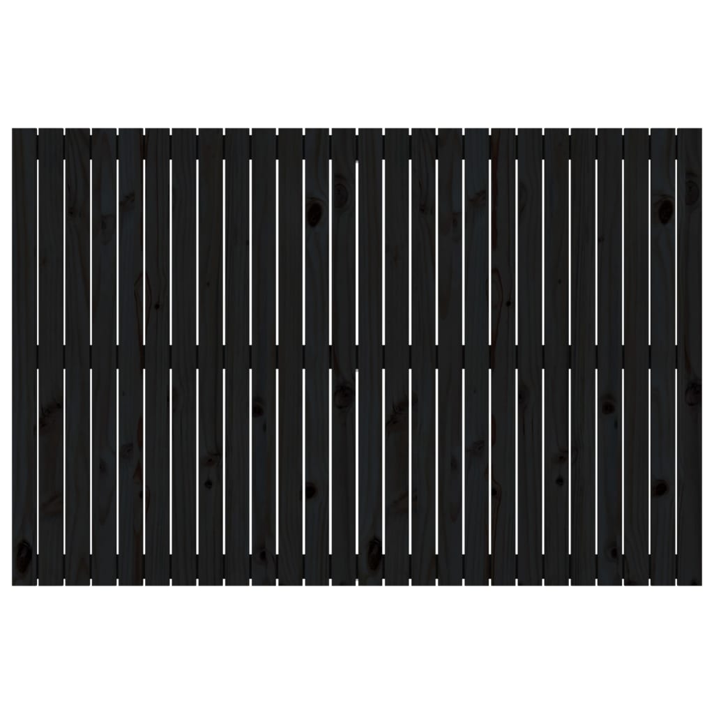 vidaXL Κεφαλάρι Τοίχου Μαύρο 166x3x110 εκ. από Μασίφ Ξύλο Πεύκου