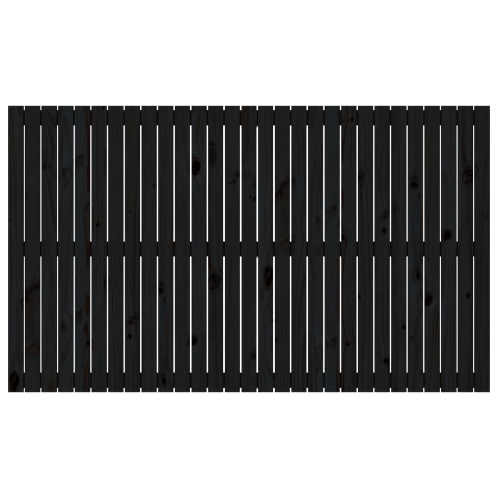 vidaXL Κεφαλάρι Τοίχου Μαύρο 185x3x110 εκ. από Μασίφ Ξύλο Πεύκου
