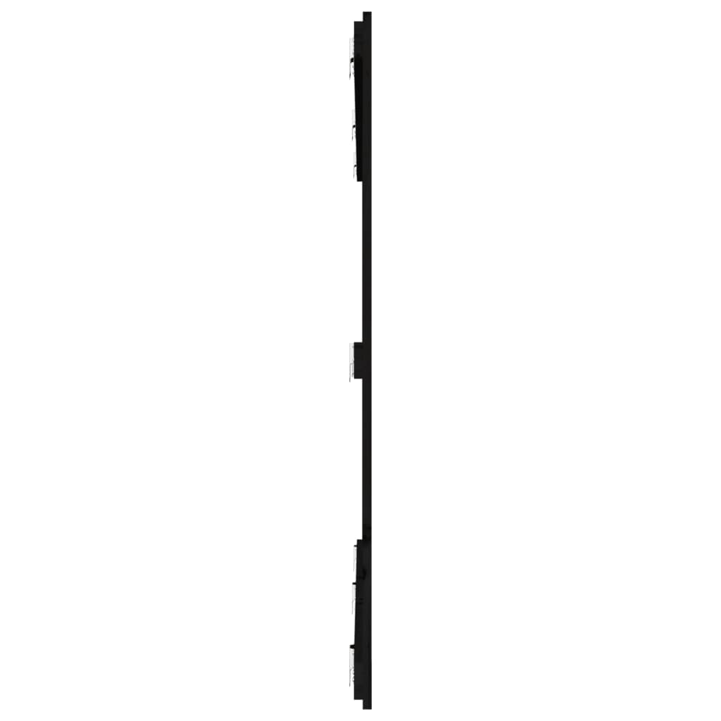 vidaXL Κεφαλάρι Τοίχου Μαύρο 185x3x110 εκ. από Μασίφ Ξύλο Πεύκου