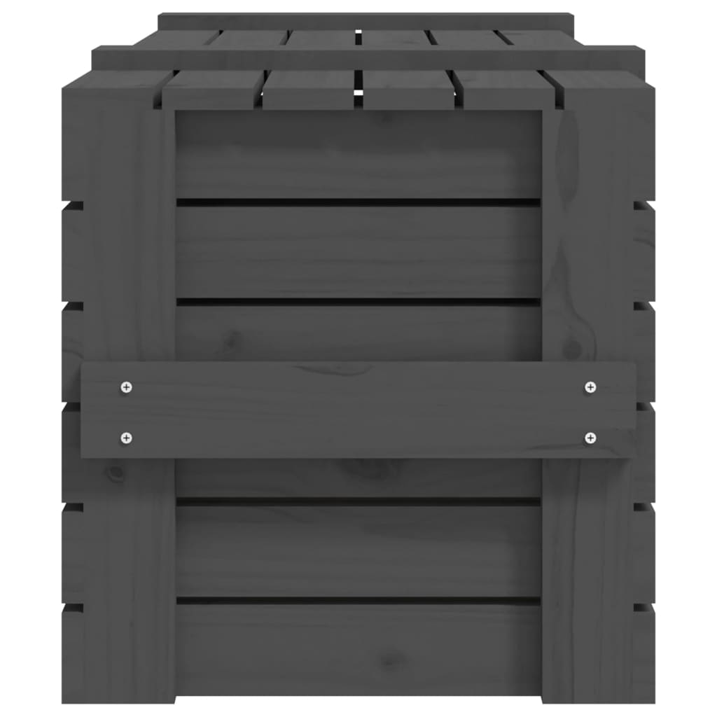 vidaXL Κουτί Αποθήκευσης Γκρι 91x40,5x42 εκ. από Μασίφ Ξύλο Πεύκου