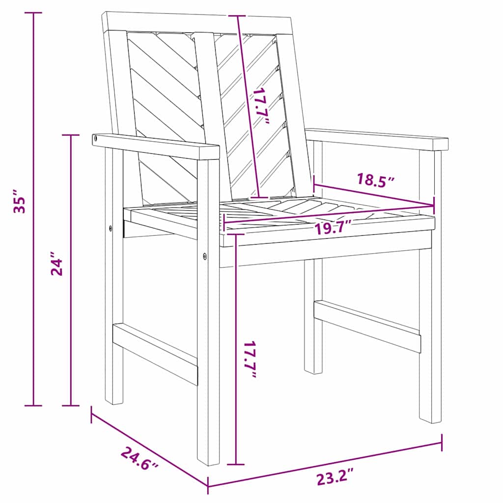 vidaXL Σετ Ξαπλώστρας Κήπου 2 pcs Καφέ Μασίφ ξύλο ακακίας